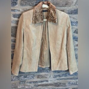 Valerie Stevens Tan Leather Suede Jacket